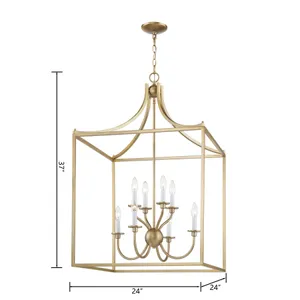 Prescott 24'' Wide 8-Light Chandelier - Warm Brass 3