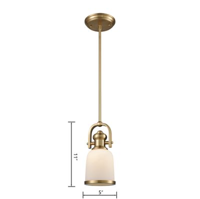 Brooksdale 5″ Wide 1-Light Mini Pendant - Satin Brass