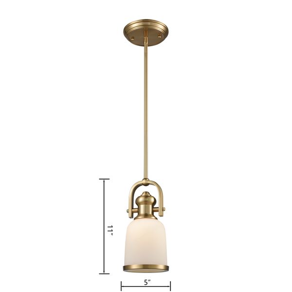 Brooksdale 5'' Wide 1-Light Mini Pendant - Satin Brass