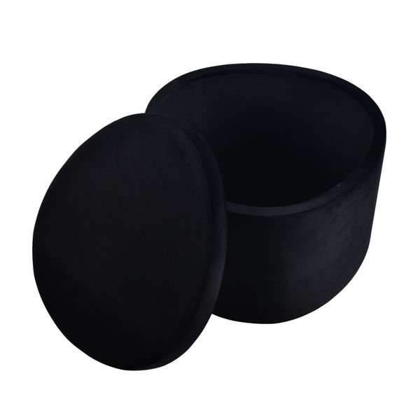 Linder Storage Ottoman - Black