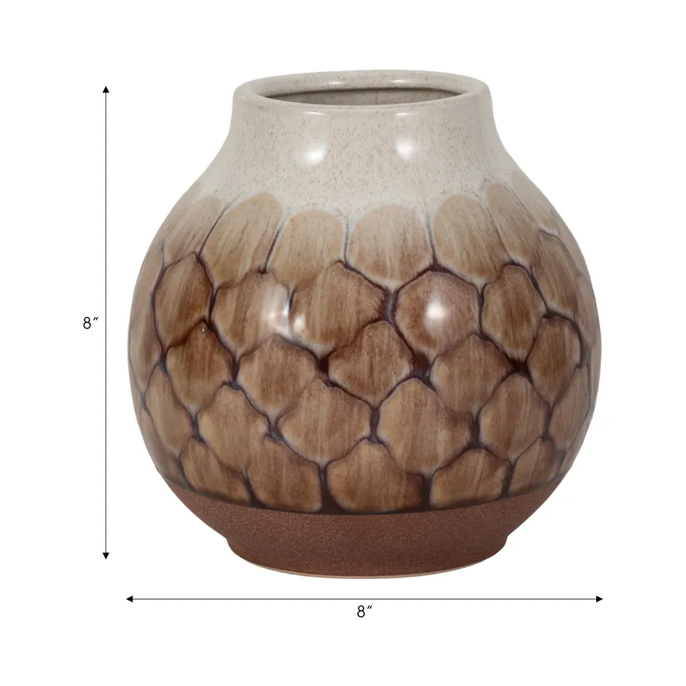 HANKBROOK BROWN VASE 8 (IN)