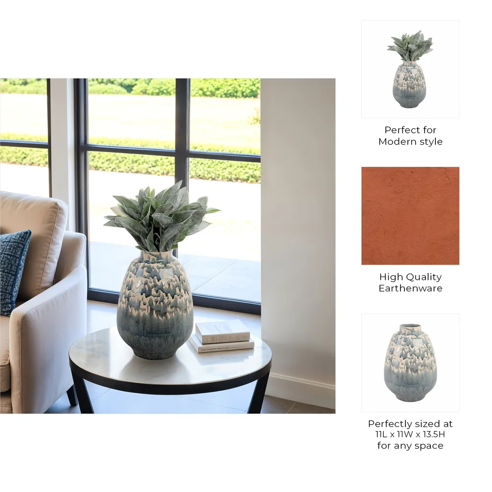 TROY GRAY VASE 14 (IN)