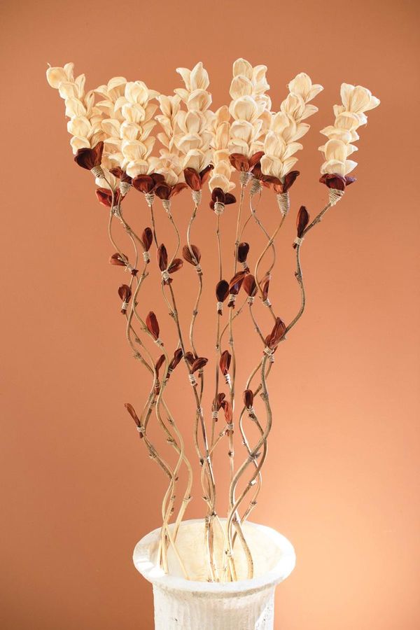 Set of 12 Cornhusk Botanicals on a Bamboo Stem / Snap Dragon