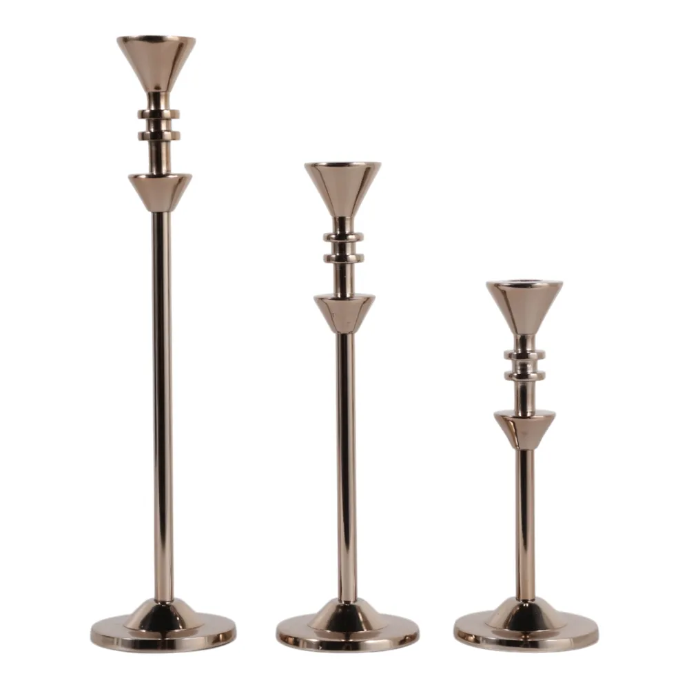BREWERHAM SET OF 3 BRONZE CANDLESTICK 16 (IN)