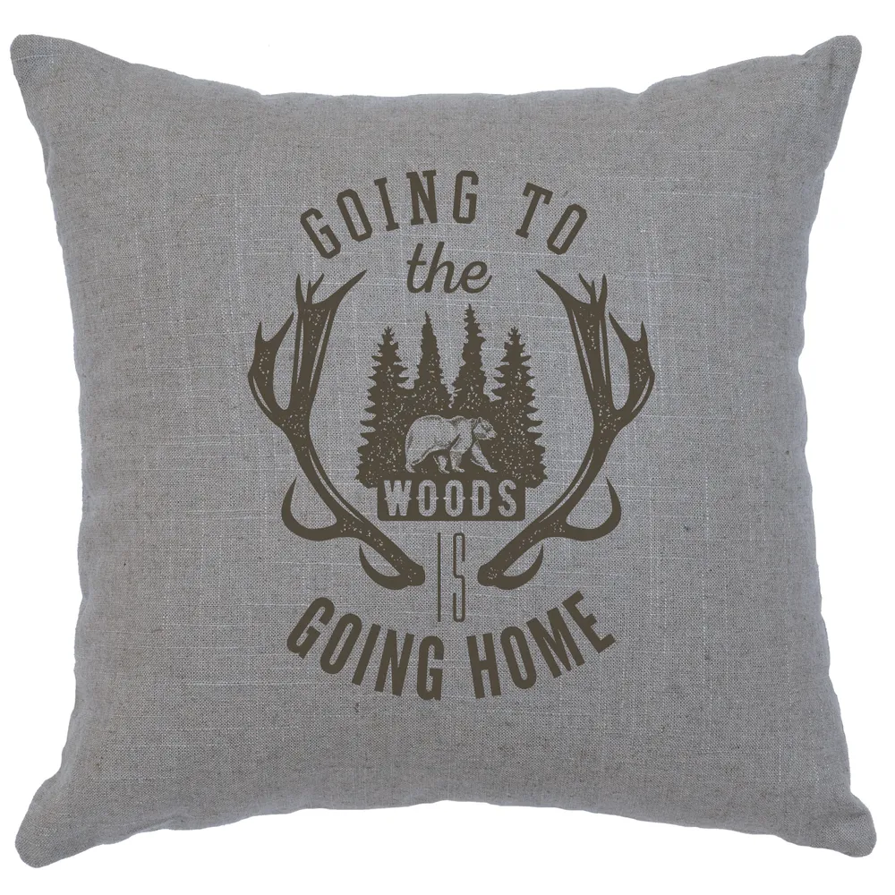 Image Pillow - Going to the Woods - Linen Gray