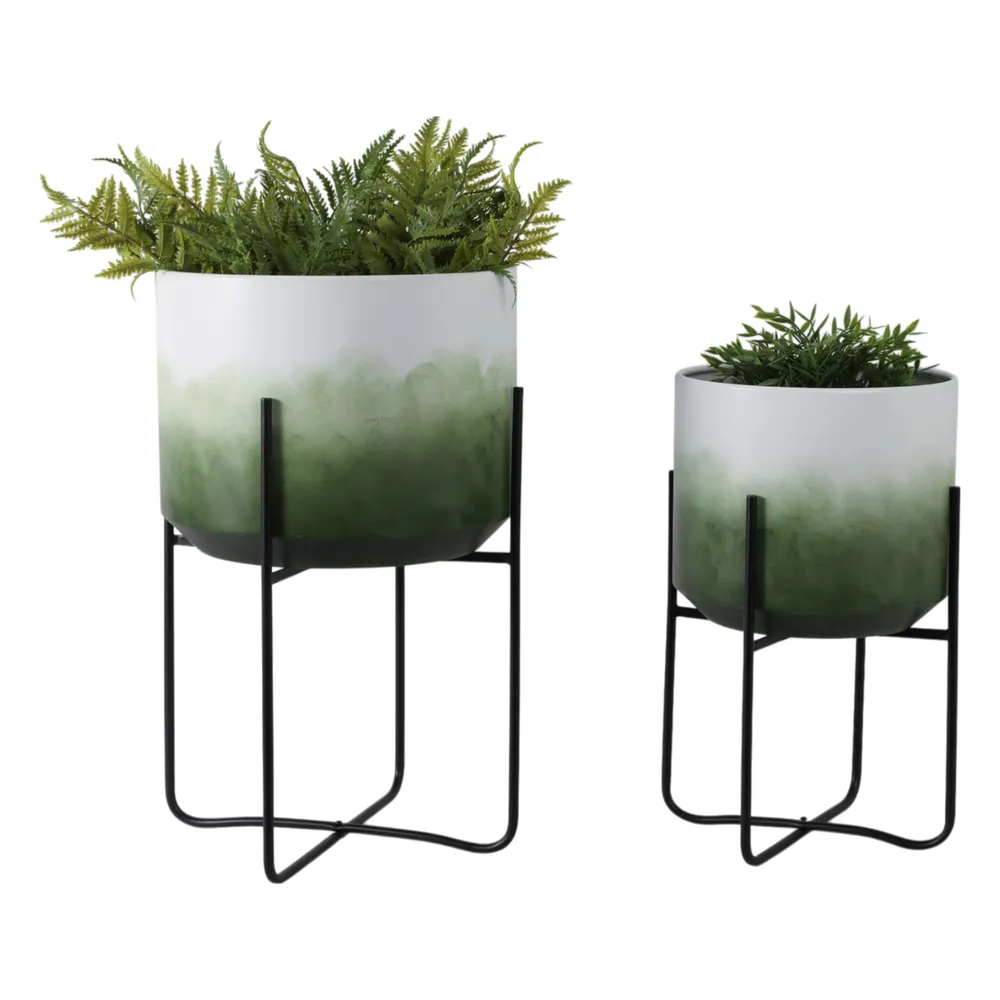 NICOLEHAM SET OF 2 GREEN PLANTER 23 (IN)