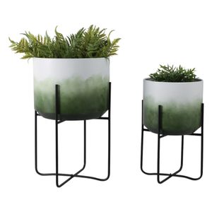 NICOLEHAM SET OF 2 GREEN PLANTER 23 (IN) 3