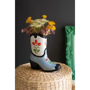 Ceramic Cowboy Boot Vase 1