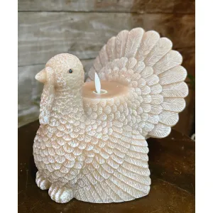Turkey Shaped Moving Flame LED Candle 6.1x6.1x6.2in 2