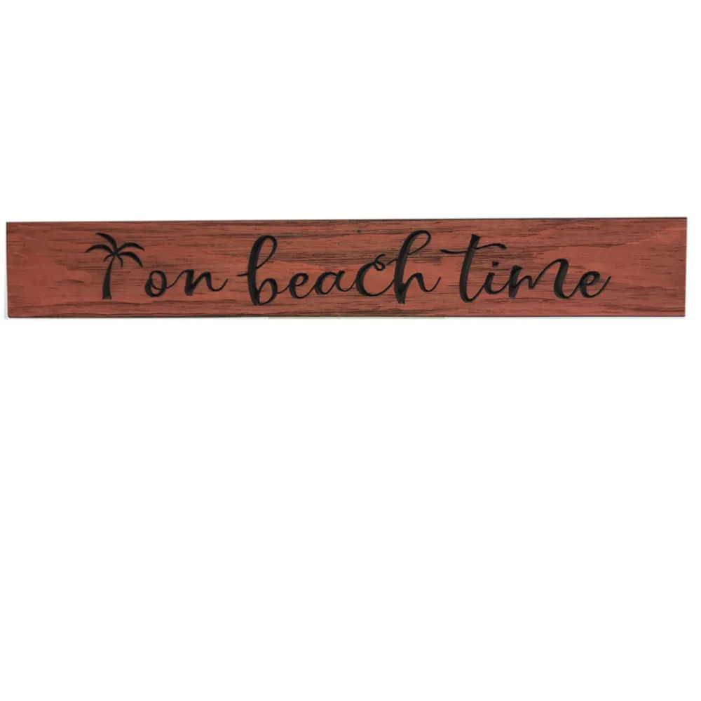 24" USA ON BEACH TIME BARNWOOD SIGN