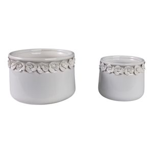 CROSBYGROVE SET OF 2 WHITE PLANTER 7 (IN) 3