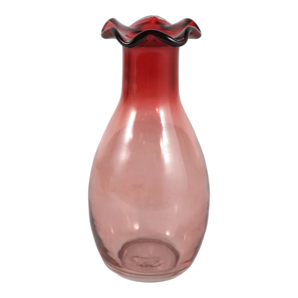 FOLEYWELL PINK GLASS VASE 7 (IN)