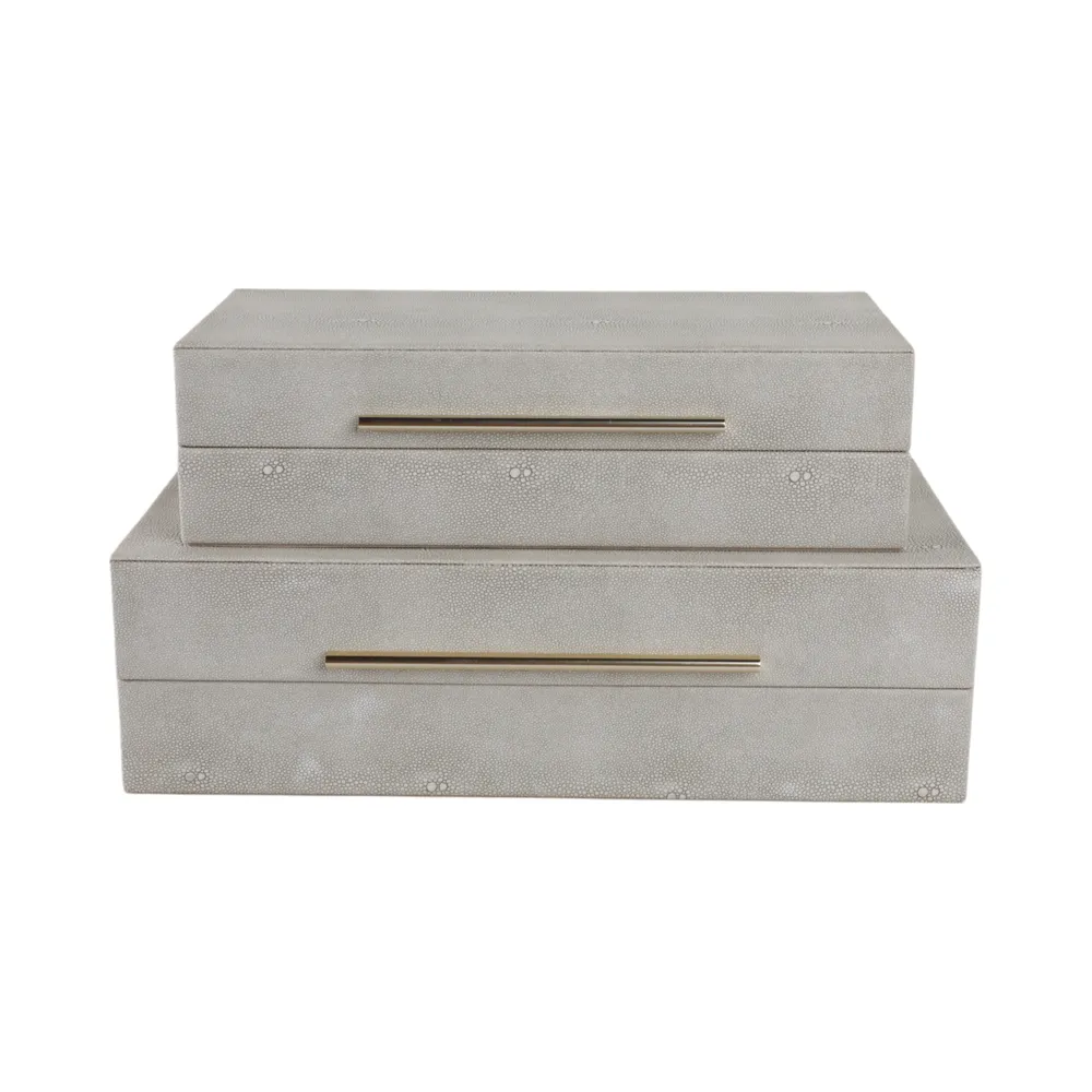 DAVINPARK SET OF 2 IVORY BOXES 4 (IN)