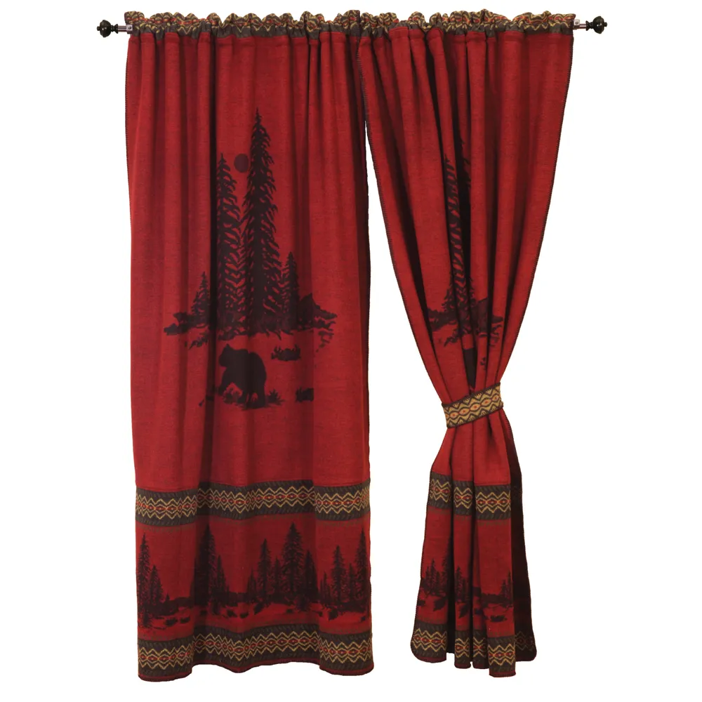 Wooded River Bear - Single Drape Panel - 60x84