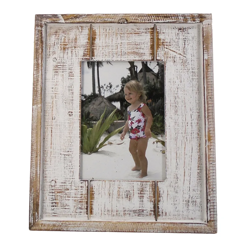 5"X7" WHITE WASHED PHOTO FRAME