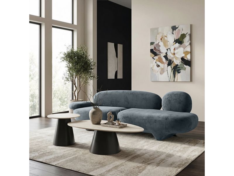Reyes Coffee Table Set Natural & Black 2