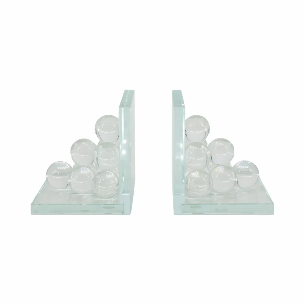 TANNER SET OF 2 CLEAR BOOKENDS 6 (IN)