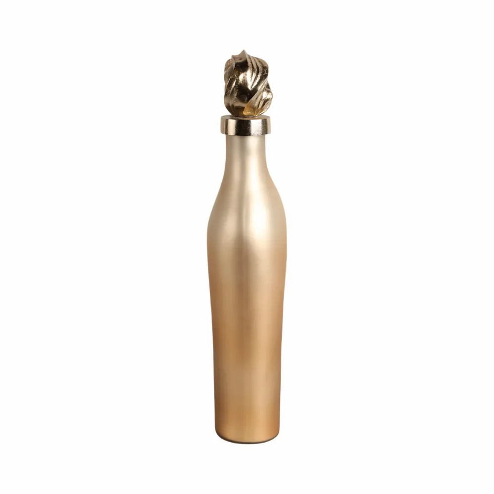 BAKERSHAW GOLD GLASS VASE 18 (IN)