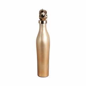 BAKERSHAW GOLD GLASS VASE 18 (IN) 4
