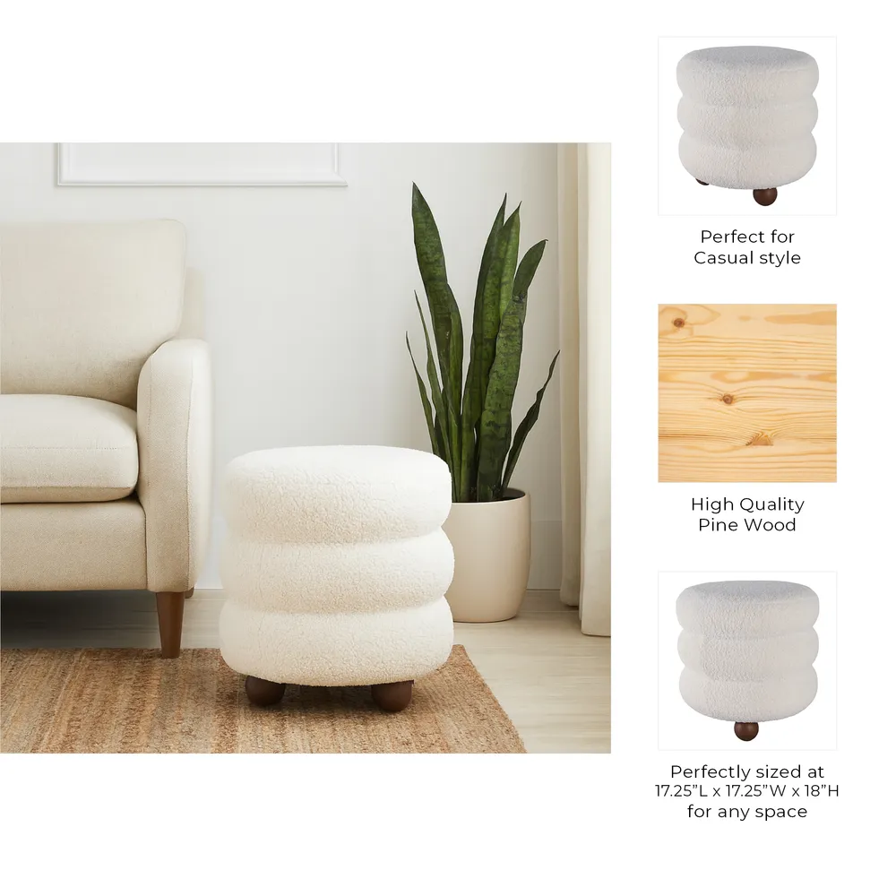 BLAINERIDGE IVORY OTTOMAN 18 (IN)