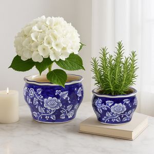 HENLEYDALE SET OF 2 BLUE PLANTER 6 (IN) 8