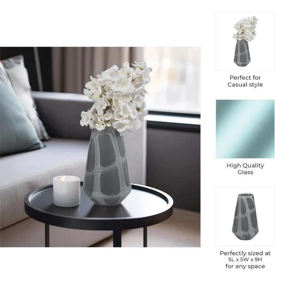 DIGBYDALE GRAY GLASS VASE 9 (IN)