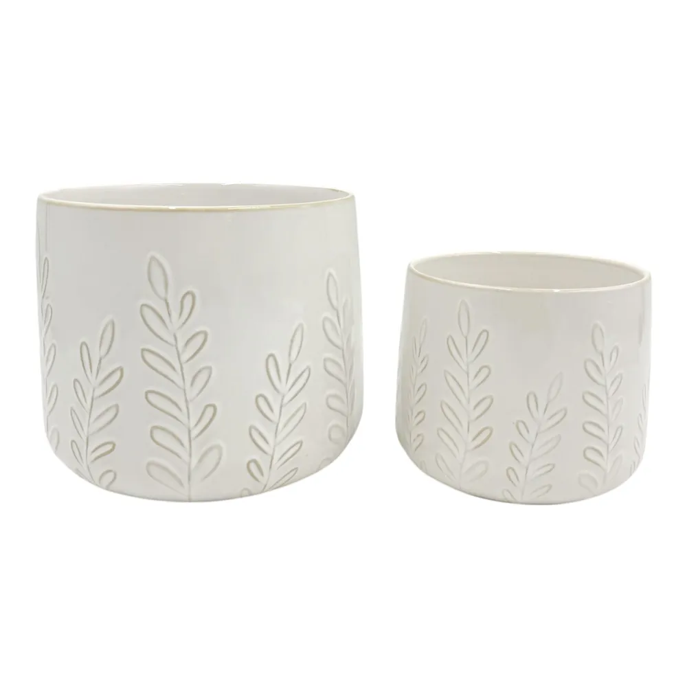 DUNRUN SET OF 2 IVORY PLANTER 7 (IN)