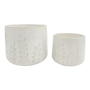 DUNRUN SET OF 2 IVORY PLANTER 7 (IN) 1