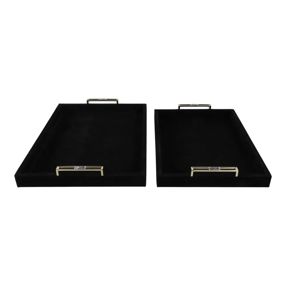 EASTONCREST SET OF 2 BLACK TRAY 3 (IN)