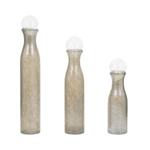 BRYNHAVEN SET OF 3 GRAY GLASS VASES 22 (IN) 1