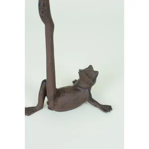 Cast Iron Frog Paper Towel Holder 6