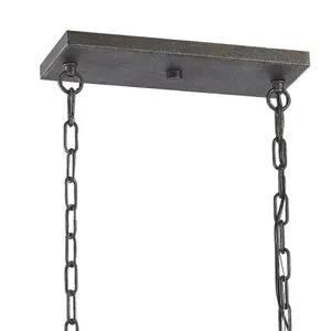 Nadina 37'' Wide 4-Light Linear Chandelier - Silverdust Iron 3