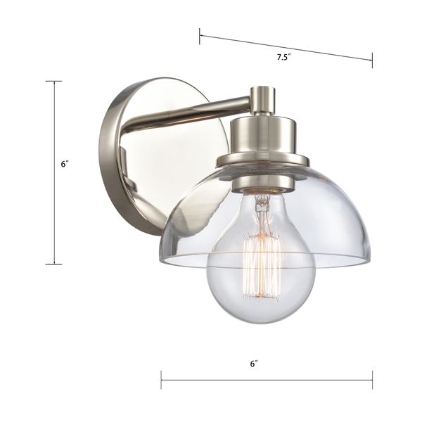 Julian 6'' Wide 1-Light Vanity Light - Polished Nickel