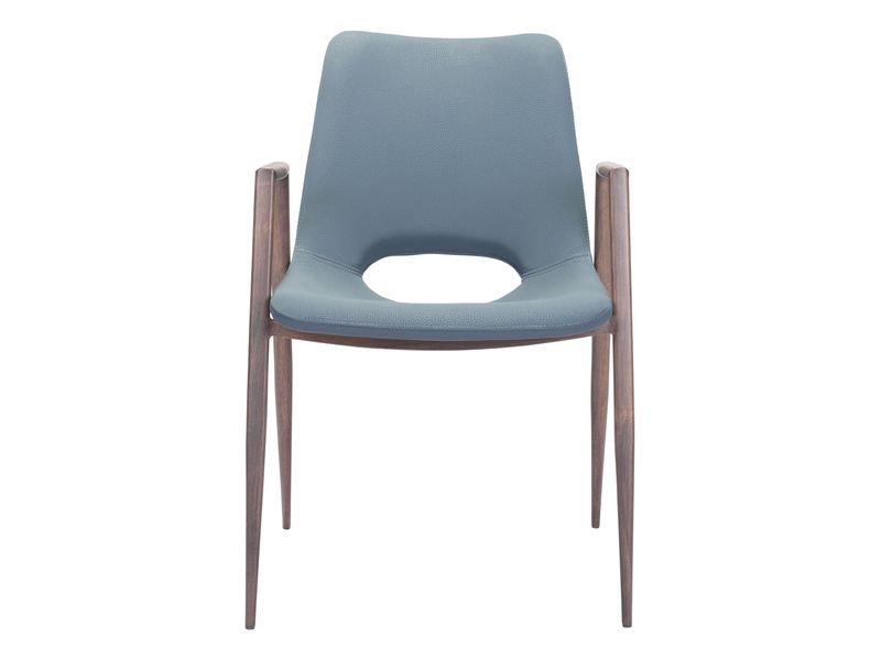 Desi Dining Chair Azure Gray & Walnut 4