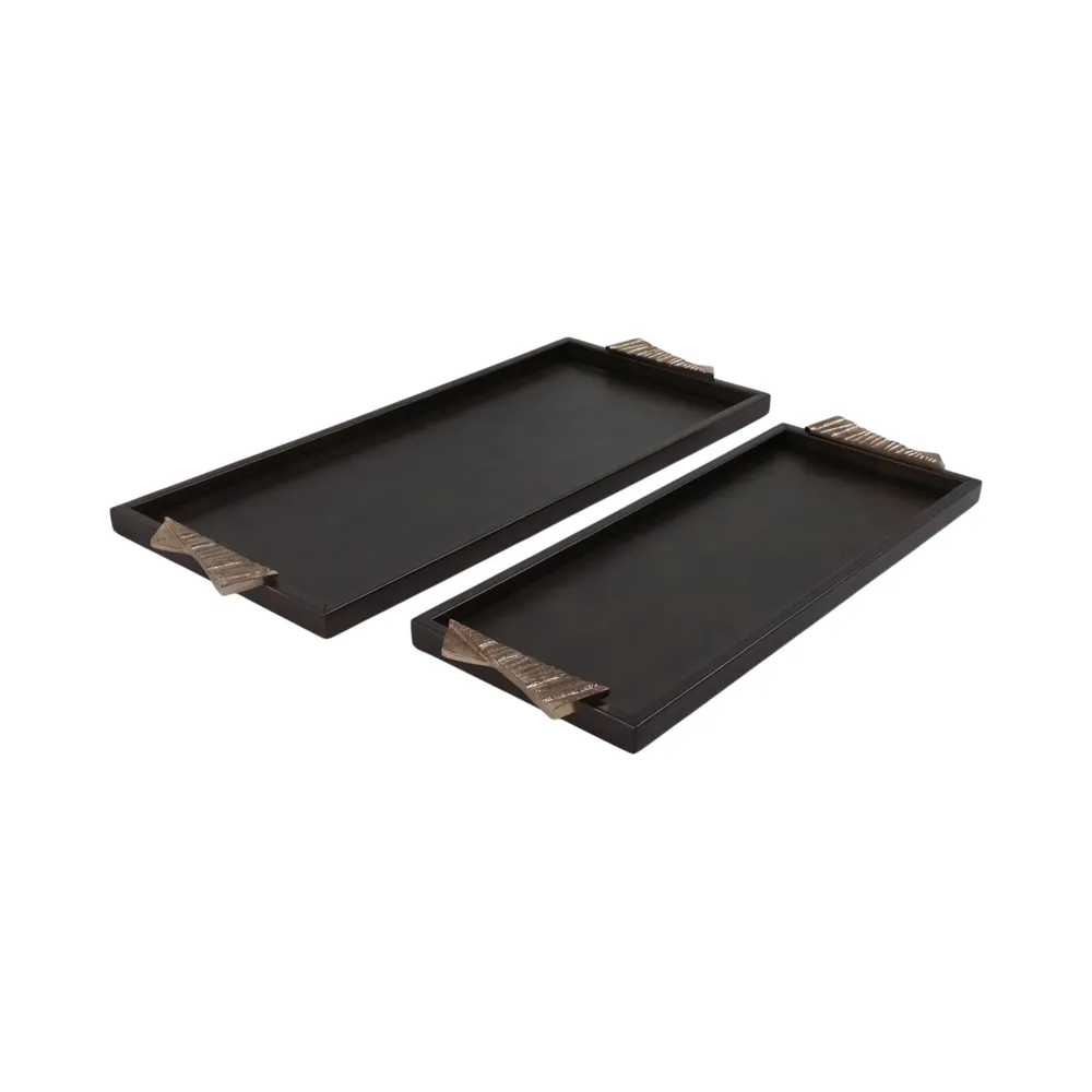 KIRBYTON SET OF 2 GRAY TRAY 1 (IN)