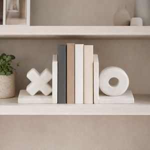 HASTINGSPORT SET OF 2 WHITE BOOKENDS 5 (IN) 10