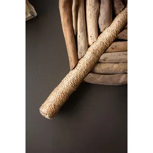 Set of 2 Driftwood Leaf Trays with Abaca Detail 4