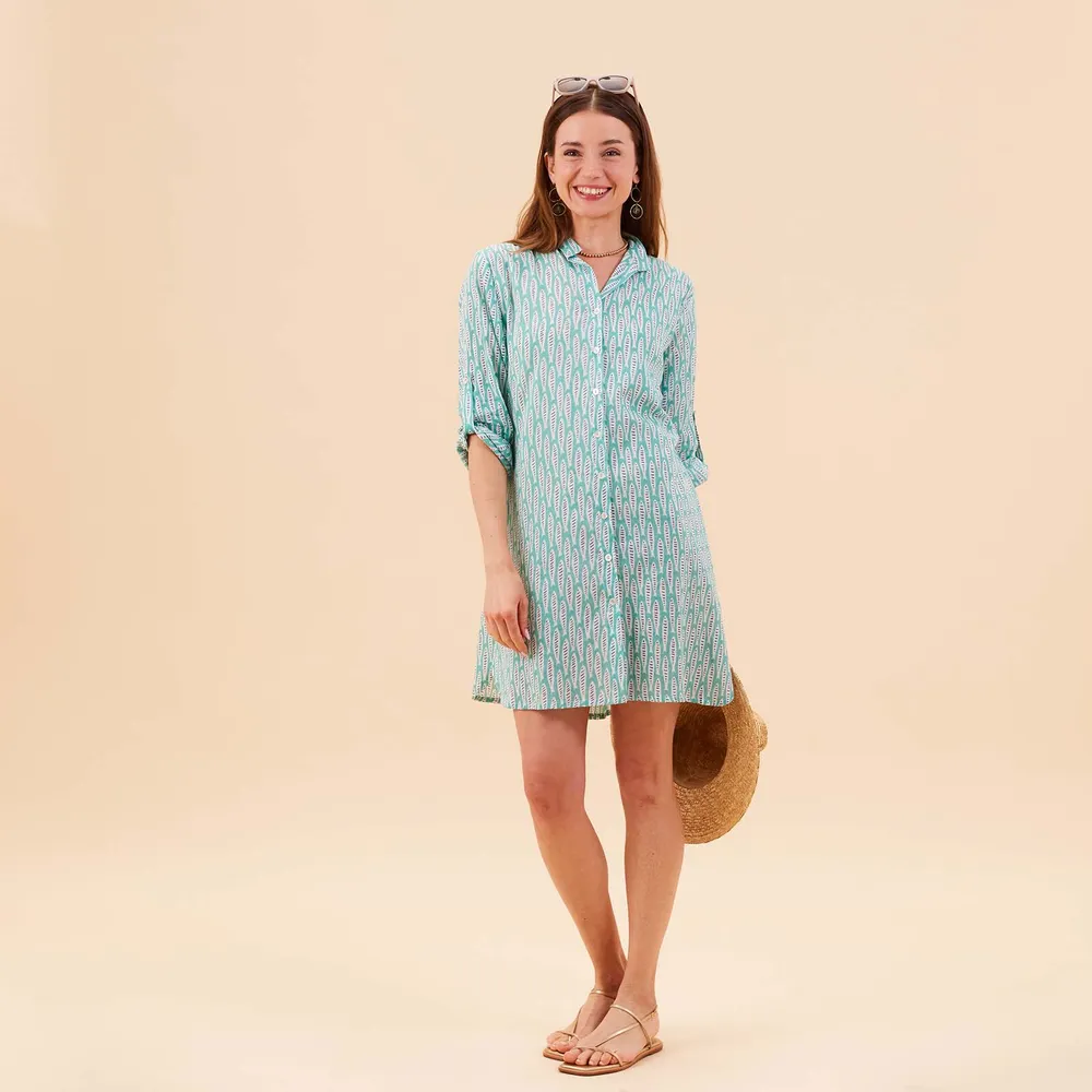 Sardina Ocean Cotton Button Down Beach Tunic