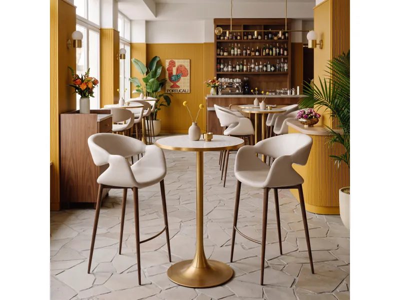 Limay Barstool Beige & Walnut 9