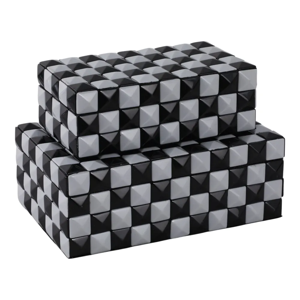 HARRISRIDGE SET OF 2 BLACK BOXES 5 (IN)