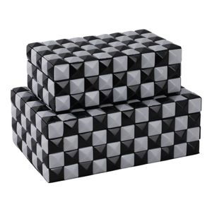 HARRISRIDGE SET OF 2 BLACK BOXES 5 (IN) 7