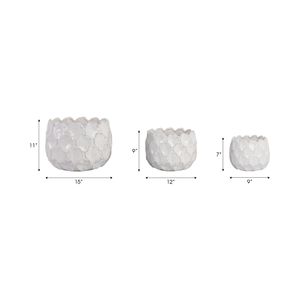 HAZENSHAW SET OF 3 WHITE PLANTER 11 (IN) 8