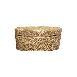 Oval Pebble Box - Small Brass 1