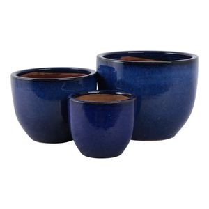 BOWENWELL SET OF 3 BLUE PLANTER 9 (IN) 6