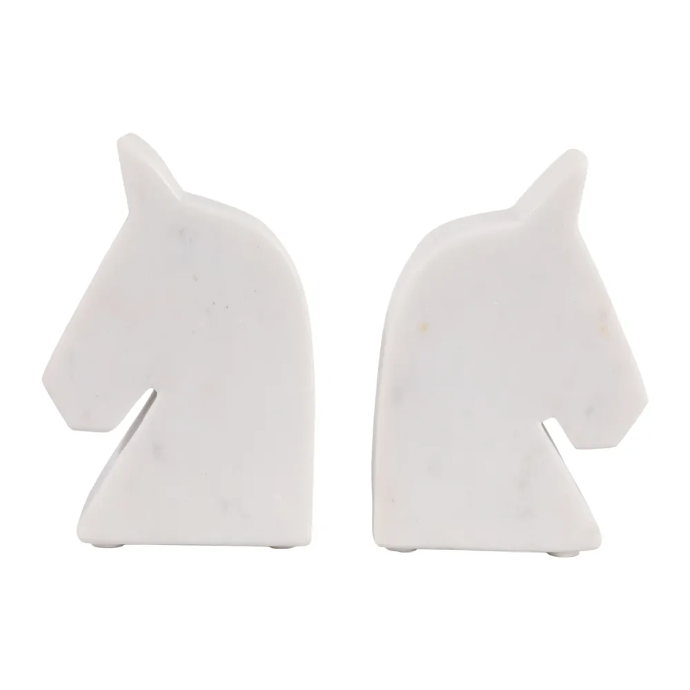 TATEROSE SET OF 2 WHITE BOOKENDS 6 (IN)