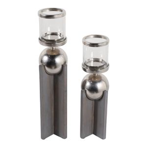 HAVENWORTH SET OF 2 GRAY CANDLE HOLDER 19 (IN) 5