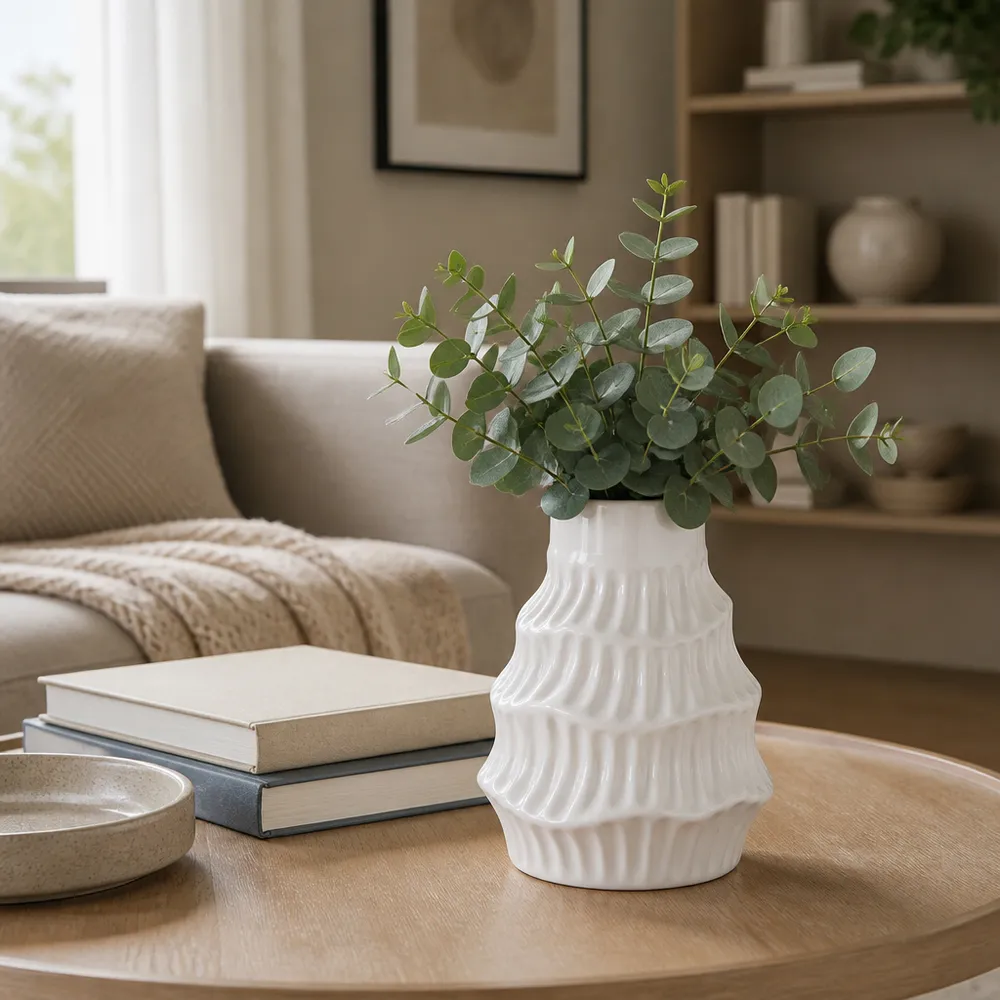 WELDONBEACH WHITE VASE 6 (IN)