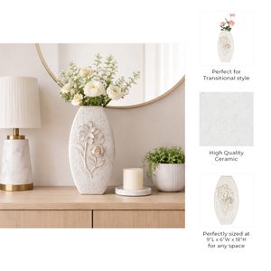 HAYESTON WHITE VASE 18 (IN) 10