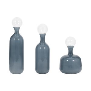 HARSTONRIDGE SET OF 3 BLUE GLASS VASES 19 (IN) 4