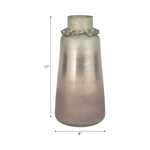 LUCASWICK SILVER GLASS VASE 17 (IN) 8